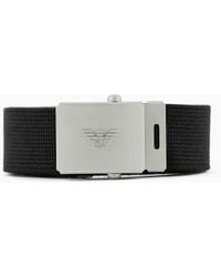 Emporio Armani - Sustainability Values Capsule Collection Webbing Belt With Buckle - Lyst