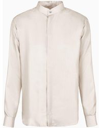 Giorgio Armani - Silk Shirt With Jacquard Stripes - Lyst