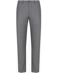 Giorgio Armani - Flat-front Trousers In Wool And Cashmere Gabardine - Lyst