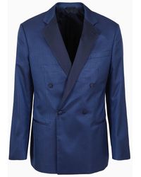 Giorgio Armani - Soho Line Double-breasted Tuxedo Jacket In Silk Jacquard - Lyst