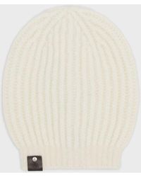 Emporio Armani Chalet Capsule Collection Wool-blend Beanie - White