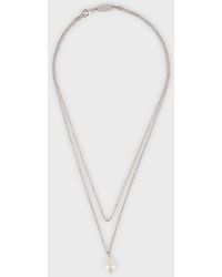 Giorgio Armani - Long Silver Necklace With Pendant - Lyst