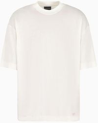 Emporio Armani - Camiseta De Corte Ancho De Punto De Mezcla De Lyocell Asv - Lyst