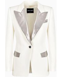 Giorgio Armani - Long Single-breasted Jacket In Silk Cady - Lyst