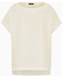 Emporio Armani - All-over Rectangle-motif Top With Side Slits - Lyst