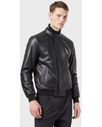 Emporio Armani Leather Jacket - Black
