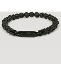 Emporio Armani Armband mit Perlen aus Edelstahl - Schwarz