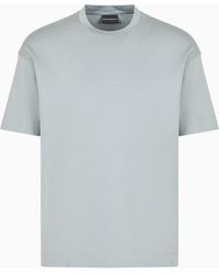 Emporio Armani - Loose-fit T-shirt In An Asv Lyocell-blend Jersey - Lyst
