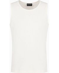 Emporio Armani - Knit-effect Ribbed Tank Top - Lyst