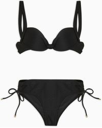 Emporio Armani - Push-up Bikini In Textured Lycra - Lyst