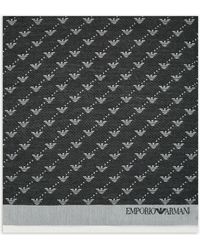 Emporio Armani - Jacquard Stole With All-over Eagles - Lyst