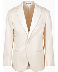 Giorgio Armani - Soho Line Single-breasted Tuxedo Jacket In Jacquard Fabric - Lyst