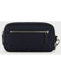 Mens Bags Toiletry bags and wash bags Emporio Armani Synthetic Nylon Washbag With All-over Jacquard Replica Ea Logo in Blue for Men 