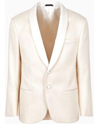 Giorgio Armani - Soho Line Single-breasted Tuxedo Jacket In Jacquard Fabric - Lyst