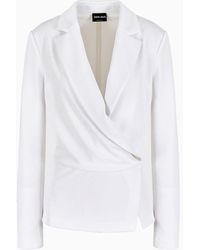 Giorgio Armani - Single-breasted Jacket In Viscose-blend Jersey - Lyst