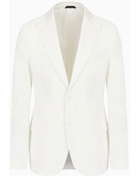 Giorgio Armani - Upton Line Single-breasted Tuxedo Jacket In Linen Canvas - Lyst