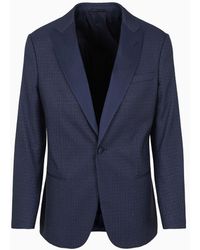 Giorgio Armani - Soho Line Single-breasted Tuxedo Jacket In Silk-blend Jacquard - Lyst