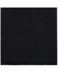 Emporio Armani Schal aus reiner Wolle mit farblich abgestimmtem, aufgesticktem Adlermotiv - Schwarz