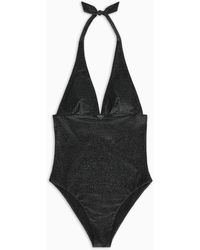 Emporio Armani - Lurex Padded One-piece Swimsuit - Lyst