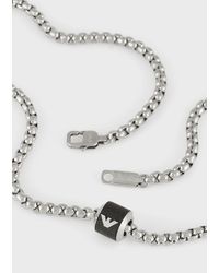 Emporio Armani Black Marble Chain Necklace - Grey