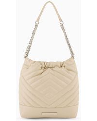 Armani Exchange - Bucket Bag In Quilted Material With Metal Details - Lyst
