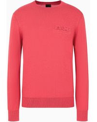 Armani Exchange - Crew-neck Sweater In Cotton Viscose And Silk - Lyst