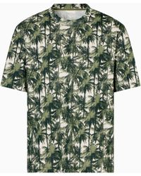 ARMANI EXCHANGE - Regular Fit Palm Tree Patterned T-Shirt - Lyst