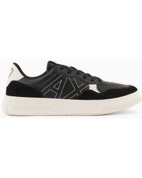 Armani Exchange - Suede Stitched Logo Sneakers - Lyst