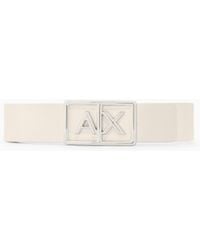 ARMANI EXCHANGE - Belt With Rectangular Buckle And Logo - Lyst