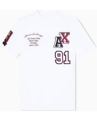 ARMANI EXCHANGE - T-Shirt Mit Mehreren Logos Im Regular Fit - Lyst