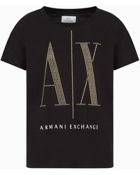 Armani Exchange - Jersey-t-shirt In Normaler Passform - Lyst