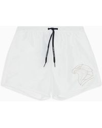 Armani Exchange - Fabric Swim Shorts With Logo - Lyst