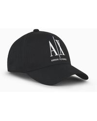 Armani Exchange - Cappello in cotone con visiera - Lyst