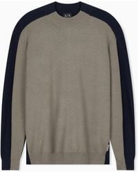 ARMANI EXCHANGE - Pullover Regular Fit Aus Woll-Baumwoll-Mix Mit Stehkragen - Lyst