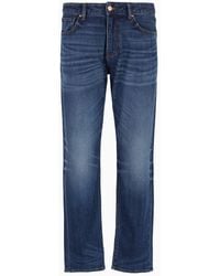 Armani Exchange - J16 Boyfriend Fit Cropped Jeans In Indigo Denim - Lyst