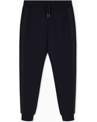 ARMANI EXCHANGE - Regular Fit Trousers Bonded Stretch Cotton Jersey - Lyst