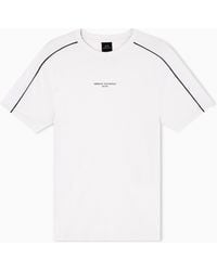 ARMANI EXCHANGE - T-Shirt Coupe Régulière Avec Passepoil Contrasté - Lyst