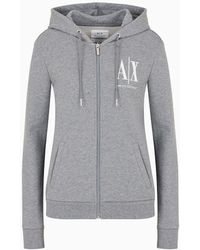 Armani Exchange - Icon Logo Zip Up Hooded Sweatshirt - Lyst