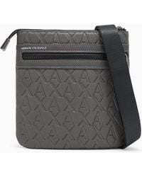 ARMANI EXCHANGE - Crossbody Bag With A Textured Finish And An Embossed Pattern - Lyst