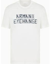 Armani Exchange - T-shirt Regular Fit In Jersey Con Stampa Logo A Contrasto - Lyst