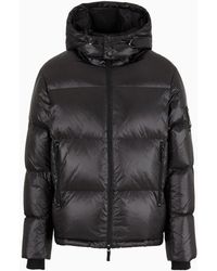 Armani Exchange - Full Zip Down Jacket With Hood - Lyst