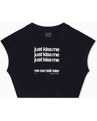 ARMANI EXCHANGE - Heavy Cotton Jersey Crop Top T-Shirt - Lyst