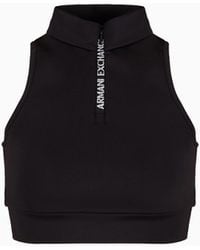 Armani Exchange - Top In Jersey Stretch Con Zip - Lyst
