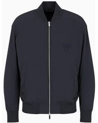 Armani Exchange - Bomber Jacket In Full Zip Crinkle Fabric - Lyst