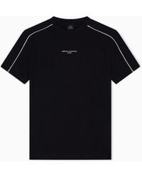 ARMANI EXCHANGE - T-Shirt Coupe Régulière Avec Passepoil Contrasté - Lyst