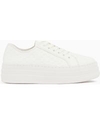 ARMANI EXCHANGE - Low Top Sneakers With All-Over Debossed Logo - Lyst