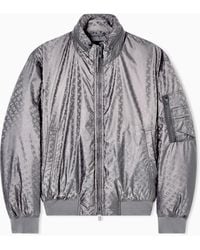 ARMANI EXCHANGE - Allover Logo Lettering Bomber Jacket - Lyst