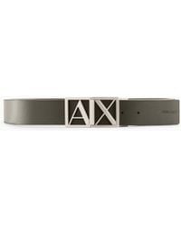 ARMANI EXCHANGE - Elegant Smooth Leather Belt With Logo Buckle - Lyst