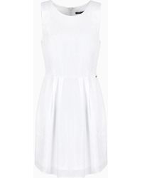 Armani Exchange - Sleeveless Dress In Satin Crepe With Pleats - Lyst