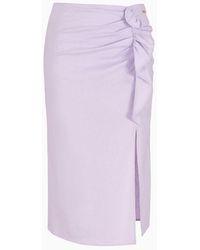Armani Exchange - Midi Skirt With Slit And Ruffles - Lyst